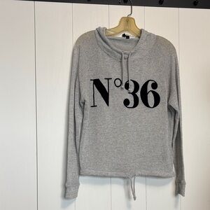 Gray Women's Hoodie with Black Print